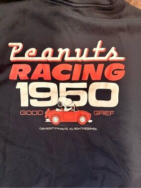 Peanuts Racing Black Hoodie with Orange Embroidered Logo